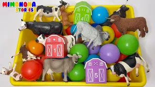 ¡Especial de VACAS y TOROS de Juguete! 🔢🎨 TERNEROS Sorpresa y Sonidos | Mimonona Stories