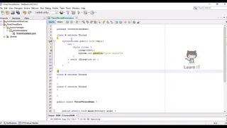 Creating three threads useing Thread Class Learn IT