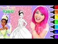 Coloring Princess Tiana The Princess and the Frog Glitter Coloring Page