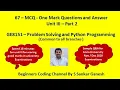 Python MCQ Multiple Choice Question and Answer GE8151 - PSPP Unit 3