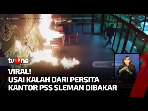 Terekam CCTV, Kantor PSS Sleman Dibakar Orang Tidak Dikenal