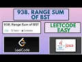 Leetcode 938 Range Sum of BST Easy Java Solution