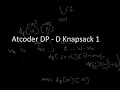 AtCoder DP Editorial Task D - Knapsack 1