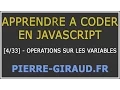 Tutoriel Complet Apprendre a coder en JavaScript Operations sur les variables JavaScript