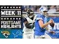 Jaguars vs Lions NFL Week 11 Game Highlights