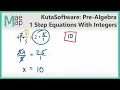 KutaSoftware PreAlgebra - One Step Equations With Integers