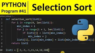 Python Program - Sort Numbers using Selection Sort in Python