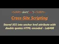 Stored XSS into anchor href attribute with double quotes HTML-encoded - Lab