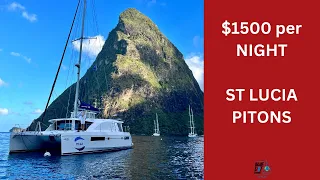BEST VIEW OF THE MAJESTIC  ST LUCIA’S PITONS ?  JALOUSIE BAY ANCHORAGE WHILE SAILING!
