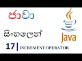 Java Sinhala Tutorial 17 - Increment Operator