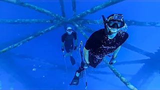 Spearfishing Bahamas Oil Rigs! (Day #3) -Polespear Only!-