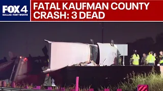 Three people 1 dog dead in fiery Kaufman County crash