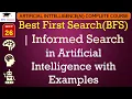 L26 Best First Search BFS Informed Search in Artificial Intelligence with Examples AI Lectures