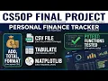 My Final Project for CS50 s Introduction to Programming with Python - The Personal Finance Tracker