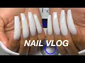 EXTRA LONG MILKY WHITE ACRYLIC NAILS Full Tip Nail Vlg