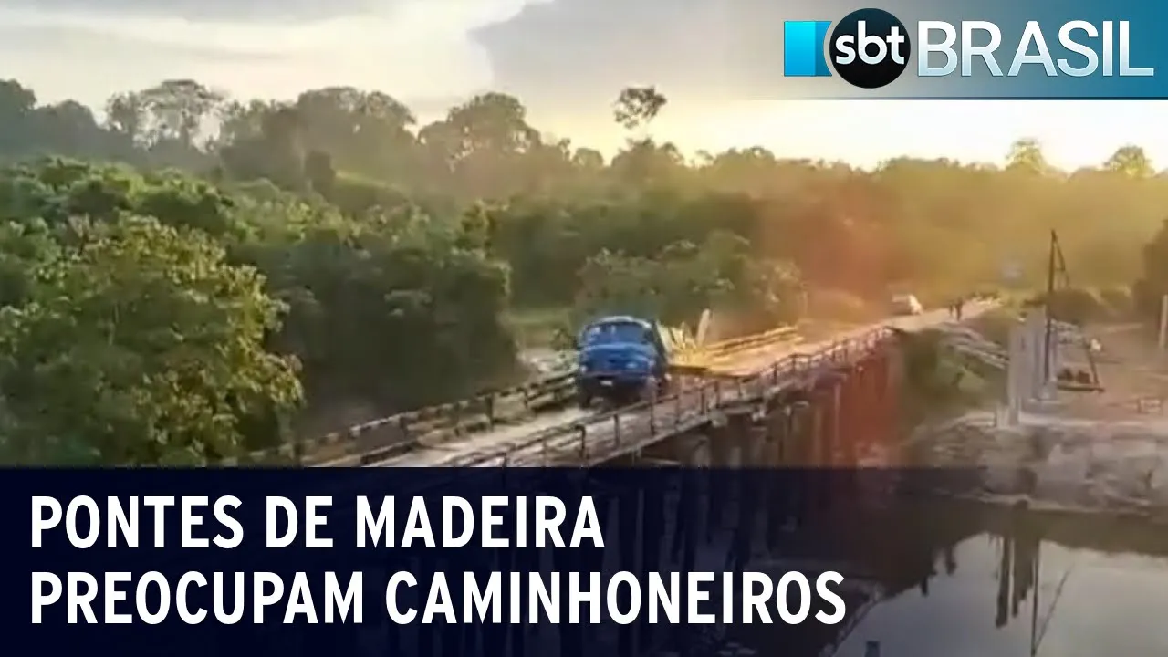 Condições de pontes de madeira na Transamazônica preocupam caminhoneiros | SBT Brasil (25/07/23)
