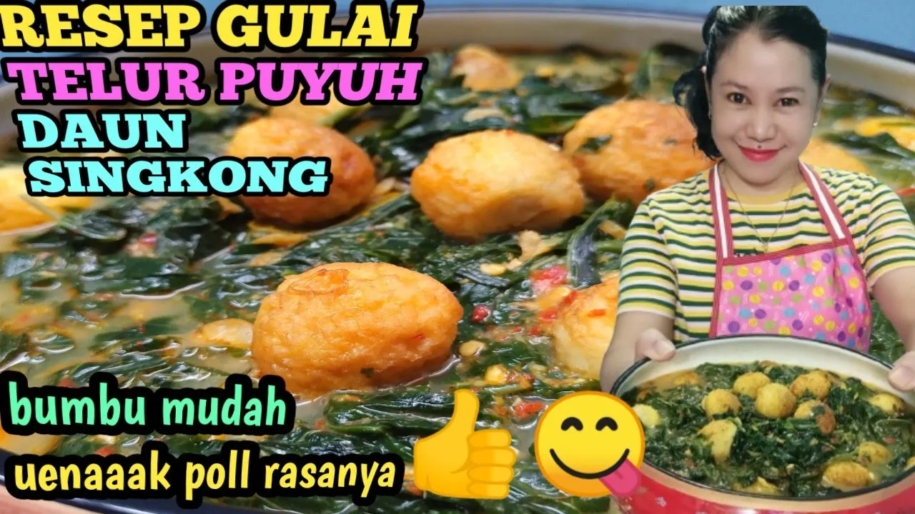 Resep gulai telur puyuh daun singkong || variasi masakan daun singkong enak Resep gulai telur puyuh daun singkong || variasi masakan daun singkong enak