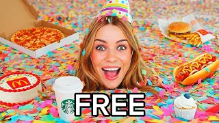 I ate ONLY Free Birthday Food for 24 Hours!