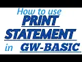 PRINT STATEMENT in GW-BASIC with Practical Example in GW-BASIC