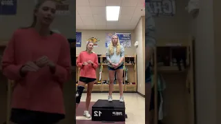 Box jump down with stabilization