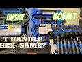 Kobalt and Husky T-handle Hex key comparison and storage rack