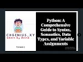 Python Basics Understanding Syntax Semantics and Data Types int and str Lesson2
