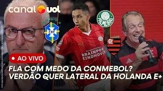 FLAMENGO COM MEDO DA CONMEBOL? PALMEIRAS QUER LATERAL QUE ESTÁ NA HOLANDA + BRASIL X COLÔMBIA E+