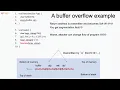 Lecture September 15 2020 Stack buffer overflow attack