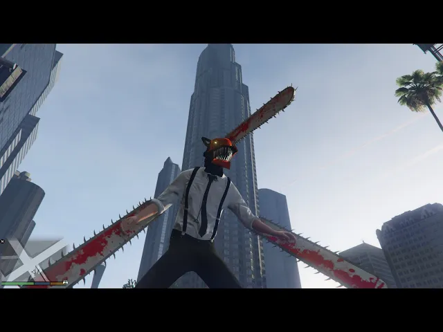 Chainsaw Man mod gameplay - GTA 5