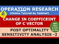 Sensitivity Analysis in LPP - Change in C Vector