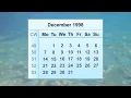 December 1998 Calendar