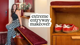 How to decorate a small & awkward entryway | modern & functional