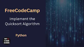 Implement the Quicksort Algorithm - FFC Python Course