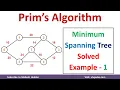 Prims Algorithm How to find Minimum Spanning Tree Greedy Search Algorithm by Dr Mahesh Huddar