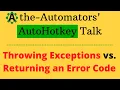 Why throw Exceptions instead of returning an error