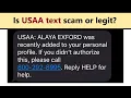 USAA text about adding someone to you profile - scam or legit notification