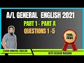 A/L GENERAL ENGLISH - 2021 | PART 1 | TAMIL EXPLANATION #englishwithhm #generalenglish  #GCE #AL2021