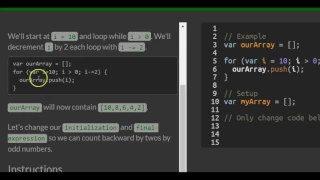 Count Backwards With a For Loop freeCodeCamp Basic Javascript