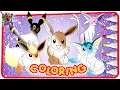Pokemon coloring book page compilation Eevee Espeon umbreon Flareon Vaporeon