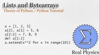 Lists and Bytearrays Theory of Python Python Tutorial