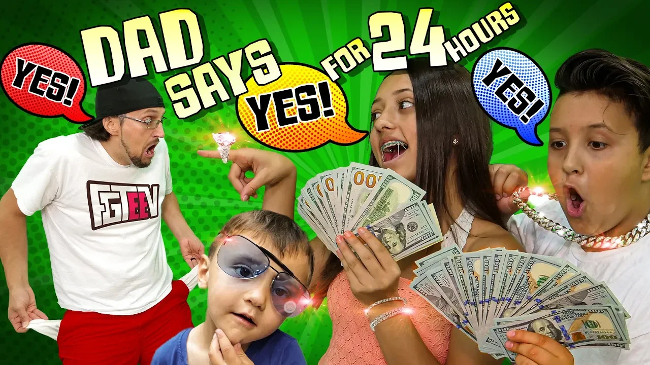 DAD SAYS YES to EVERYTHING KIDS WANT for 24 HOURS! (If Kids Were in Charge Challenge)