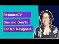 Dos and Don ts for UX Designers - Getting a Job as a UX Designer