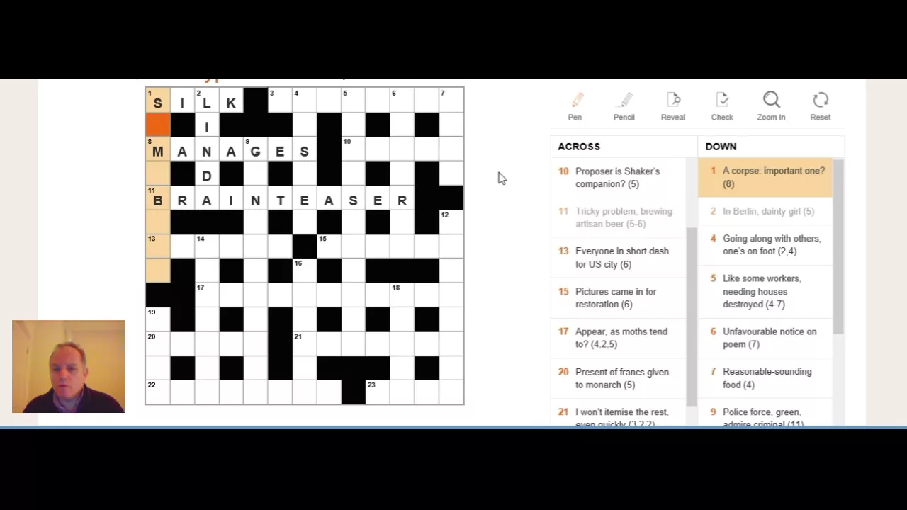 Beginners' Video: Explaining how clues work on 10th January