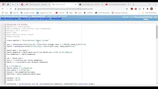 Glowscript Gravitational Binary System