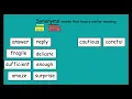 Word Work-Synonyms 2