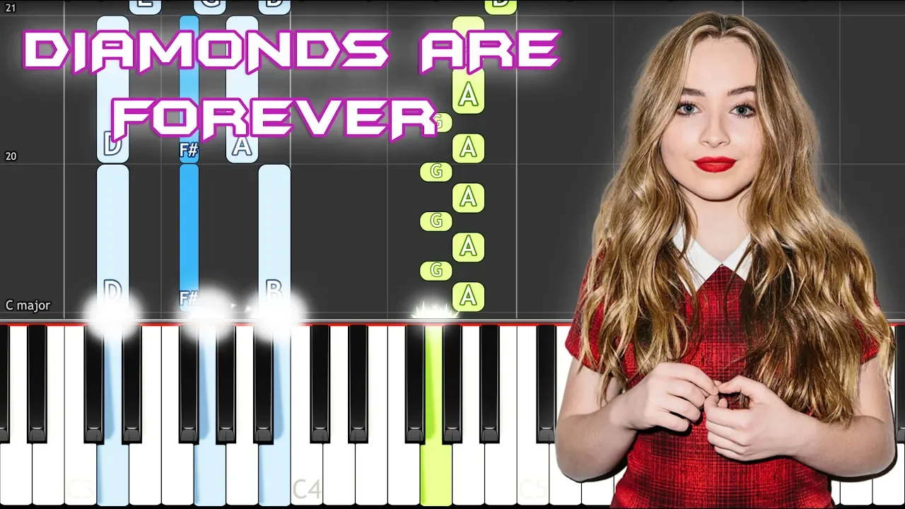 Sabrina Carpenter - Diamonds Are Forever Piano Tutorial EASY (Piano Cover)