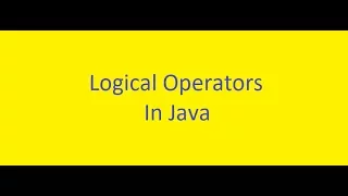 Java Basics Course 13 Operators ENGLISH