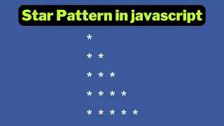 Left Triangle star Pattern in Javascript For Loop in js