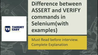 Difference between Assert and verify in selenium with examples
