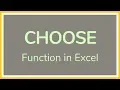 How to Use the CHOOSE Function in Excel - Tutorial